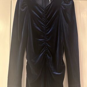 Ganni Midnight Blue Velvet Dress